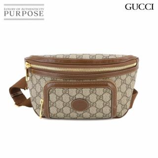 グッチ(Gucci)の新品同様 グッチ GUCCI GG ラージ ベルト バッグ ボディ ウエスト ポーチ GGスプリーム レザー ベージュ ブラウン 733240 VLP 90230629(ボディーバッグ)