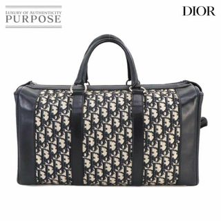 ディオール(Dior)のクリスチャン ディオール Christian Dior トロッター ボストン バッグ キャンバス レザー ネイビー シルバー 金具 VLP 90230636(ボストンバッグ)