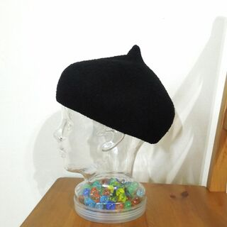 チャイハネ - 夏素材のとんがりベレー帽●ブラック