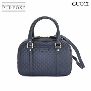 未使用 展示品 グッチ GUCCI グッチシマ 2way ハンド ショルダー バッグ レザー ネイビー 510289 VLP 90230670