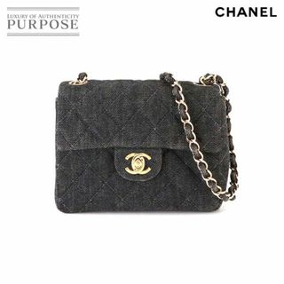 シャネル(CHANEL)のシャネル CHANEL ミニ マトラッセ チェーン ショルダー バッグ デニム ブラック A01115 ゴールド 金具 VLP 90231307(ショルダーバッグ)