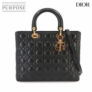 クリスチャンディオール(Christian Dior)の新品同様 クリスチャン ディオール Christian Dior レディディオール ラージ 2way ハンド ショルダー バッグ レザー ブラック VLP 90231339(ハンドバッグ)