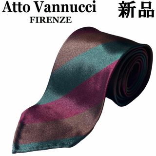 タイユアタイ(TIE YOUR TIE)の【新品】Atto Vannucci アット ヴァンヌッチ ストライプネクタイ35(ネクタイ)