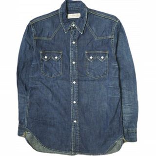 レミレリーフ(REMI RELIEF)のREMI RELIEF レミレリーフ 日本製 Denim Western shirt BEAMSイベントカスタムモデル デニムウエスタンシャツ M Indigo 長袖 ユーズド加工 トップス【中古】【REMI RELIEF】(シャツ)