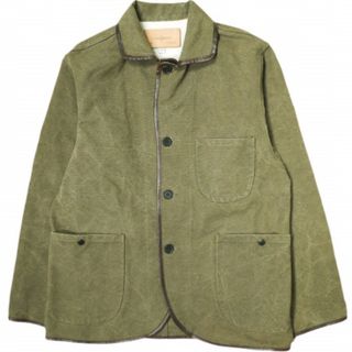 ARTS＆CRAFTS x KENNETH FIELD x BEAMS PLUS アーツアンドクラフツ ケネスフィールド ビームスプラス 20AW 別注 Outfitters Jacket エイジングキャンバス レザーパイピングジャケット 11-18-5300-066 M OLIVE アウター【中古】【ARTS＆CRAFTS × KENNETH FIELD x BEAMS PLUS】(カバーオール)