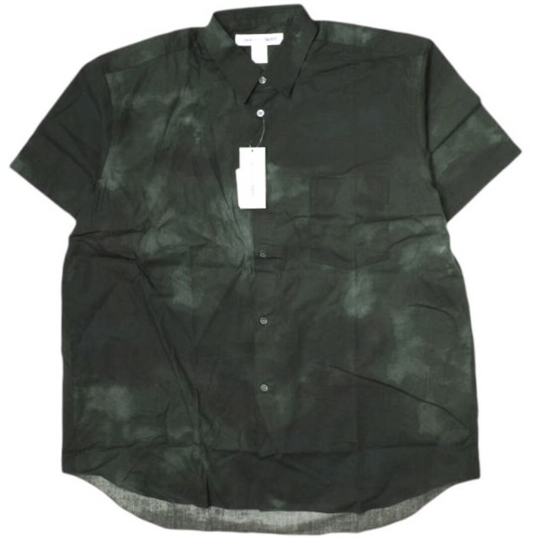 COMME des GARCONS(コムデギャルソン)のCOMME des GARCONS SHIRT コムデギャルソンシャツ 22SS フランス製 cotton poplin with tie and die print タイダイプリント コットンポプリンショートスリーブシャツ FI-B031 M BLACK 定価48,400円 半袖 トップス【新古品】【中古】【COMME des GARCONS SHIRT】 メンズのトップス(シャツ)の商品写真