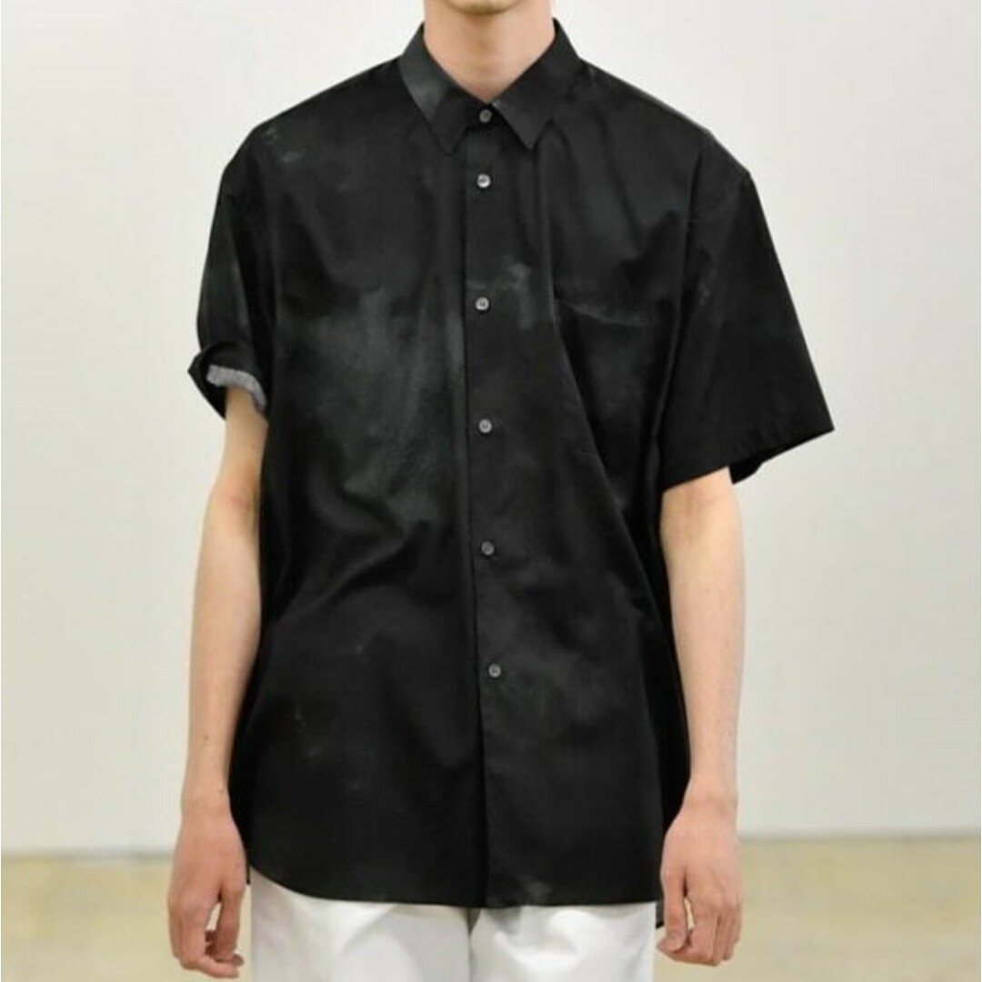 COMME des GARCONS(コムデギャルソン)のCOMME des GARCONS SHIRT コムデギャルソンシャツ 22SS フランス製 cotton poplin with tie and die print タイダイプリント コットンポプリンショートスリーブシャツ FI-B031 M BLACK 定価48,400円 半袖 トップス【新古品】【中古】【COMME des GARCONS SHIRT】 メンズのトップス(シャツ)の商品写真