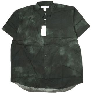 コムデギャルソン(COMME des GARCONS)のCOMME des GARCONS SHIRT コムデギャルソンシャツ 22SS フランス製 cotton poplin with tie and die print タイダイプリント コットンポプリンショートスリーブシャツ FI-B031 M BLACK 定価48,400円 半袖 トップス【新古品】【中古】【COMME des GARCONS SHIRT】(シャツ)