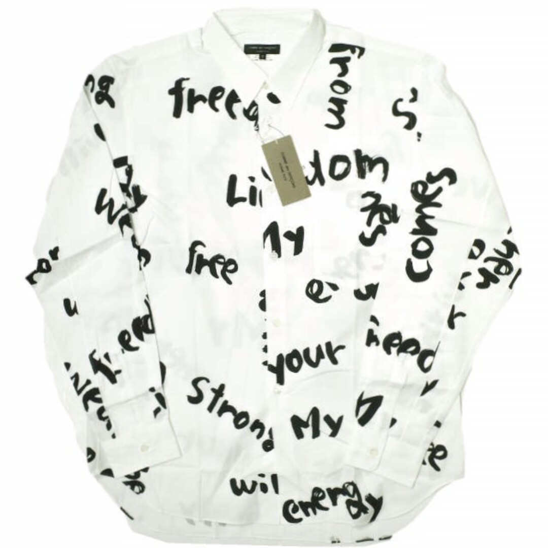 COMME des GARCONS HOMME PLUS(コムデギャルソンオムプリュス)のCOMME des GARCONS HOMME PLUS コムデギャルソンオムプリュス 21AW 日本製 Freedom Graphic Shirts グラフィックプリントシャツ PH-B015 M WHITE 定価39,600円 長袖 トップス【新古品】【中古】【COMME des GARCONS HOMME PLUS】 メンズのトップス(シャツ)の商品写真