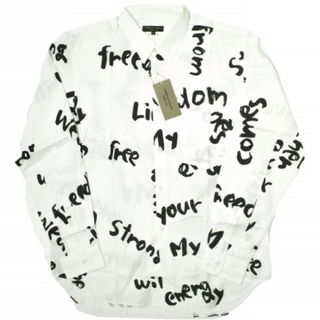 コムデギャルソンオムプリュス(COMME des GARCONS HOMME PLUS)のCOMME des GARCONS HOMME PLUS コムデギャルソンオムプリュス 21AW 日本製 Freedom Graphic Shirts グラフィックプリントシャツ PH-B015 M WHITE 定価39,600円 長袖 トップス【新古品】【中古】【COMME des GARCONS HOMME PLUS】(シャツ)