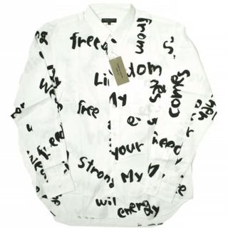 COMME des GARCONS HOMME PLUS - COMME des GARCONS HOMME PLUS コムデギャルソンオムプリュス 21AW 日本製 Freedom Graphic Shirts グラフィックプリントシャツ PH-B015 M WHITE 定価39,600円 長袖 トップス【新古品】【中古】【COMME des GARCONS HOMME PLUS】