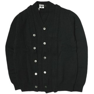 BLACK COMME des GARCONS - BLACK COMME des GARCONS ブラックコムデギャルソン 20AW 日本製 Layered Wool Cardigan レイヤードウールカーディガン 1F-N001 XL ブラック ニット 定価40,700円 トップス【新古品】【中古】【BLACK COMME des GARCONS】