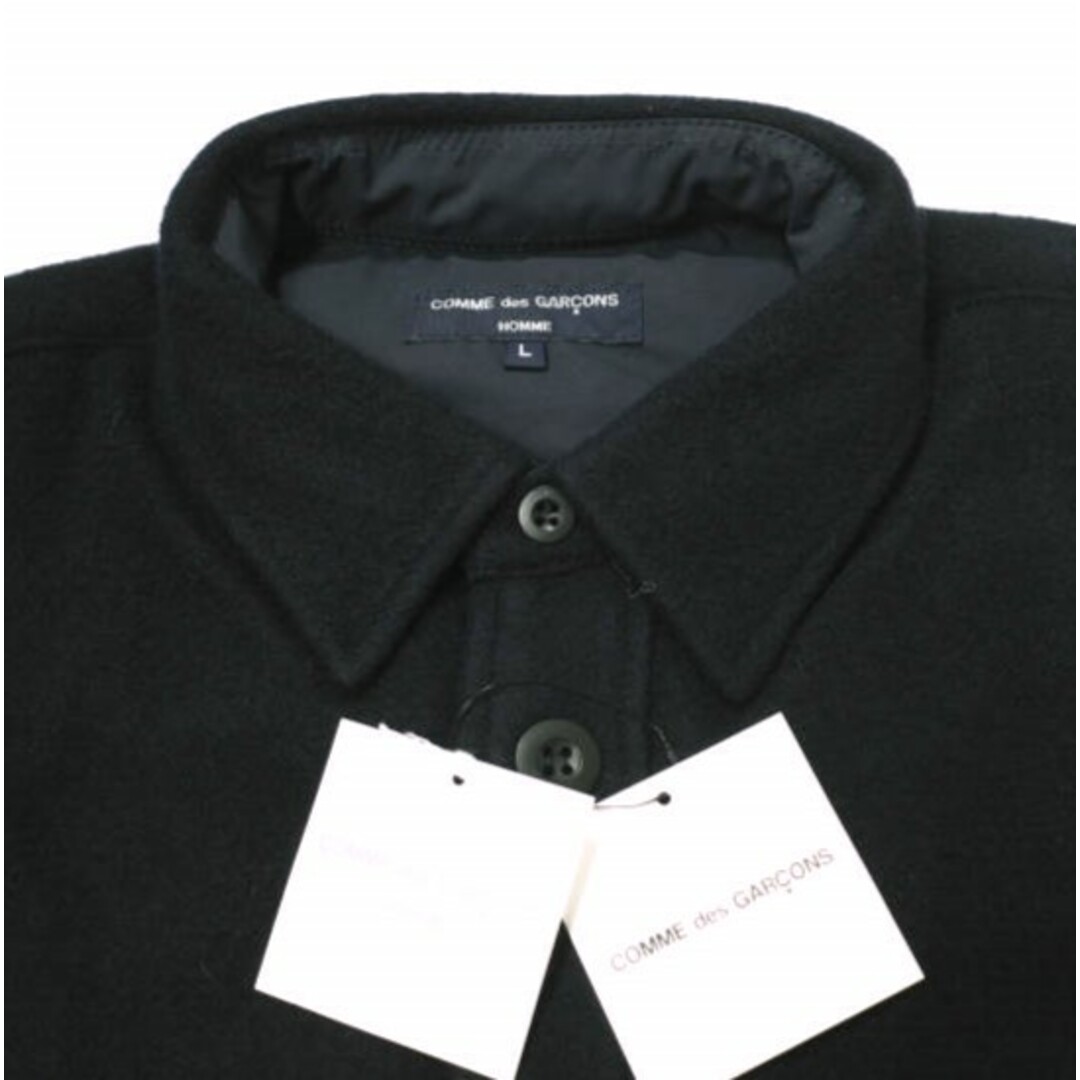 COMME des GARCONS(コムデギャルソン)のCOMME des GARCONS HOMME コムデギャルソンオム 21AW 日本製 WOOL CPO SHIRT バックキルティング ウールシャツジャケット HH-B030 L NAVY 定価39,600円 トップス【新古品】【中古】【COMME des GARCONS HOMME】 メンズのトップス(シャツ)の商品写真