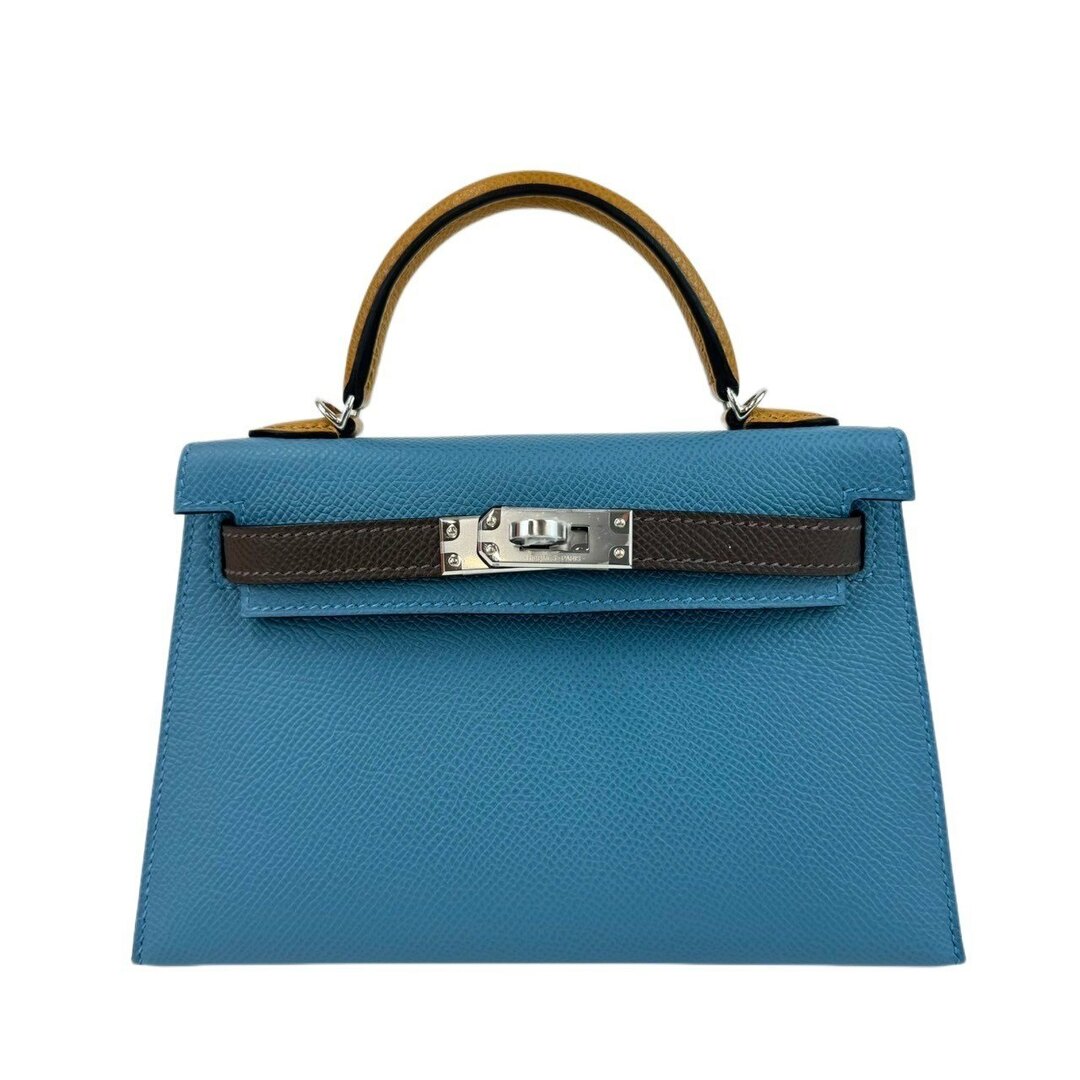 Hermes(エルメス)の新品未使用 HERMES エルメス Mini kelly Tricolore ミニケリー トリコロール NewBleujean/Ecorce/Natural Sabre ニューブルージーン/ エコルセ/ナチュラルサブレ PHW シルバー金具 Epsom エプソン W刻 レディースのバッグ(ショルダーバッグ)の商品写真