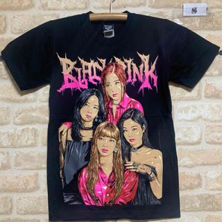 ブラックピンク　イラスト　Tシャツ　Sサイズ　black pink(Tシャツ/カットソー(半袖/袖なし))