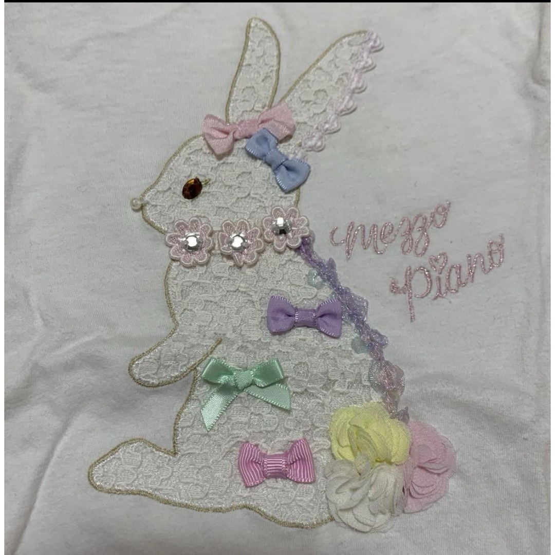 mezzo piano(メゾピアノ)のメゾピアノ　白Tシャツ キッズ/ベビー/マタニティのキッズ服女の子用(90cm~)(Tシャツ/カットソー)の商品写真