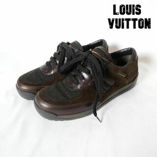 ルイヴィトン(LOUIS VUITTON)の美品 Louis Vuitton レザー スエード ローカット スニーカー(スニーカー)