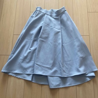 ライトブルー フレアスカート フリーサイズ(ひざ丈スカート)