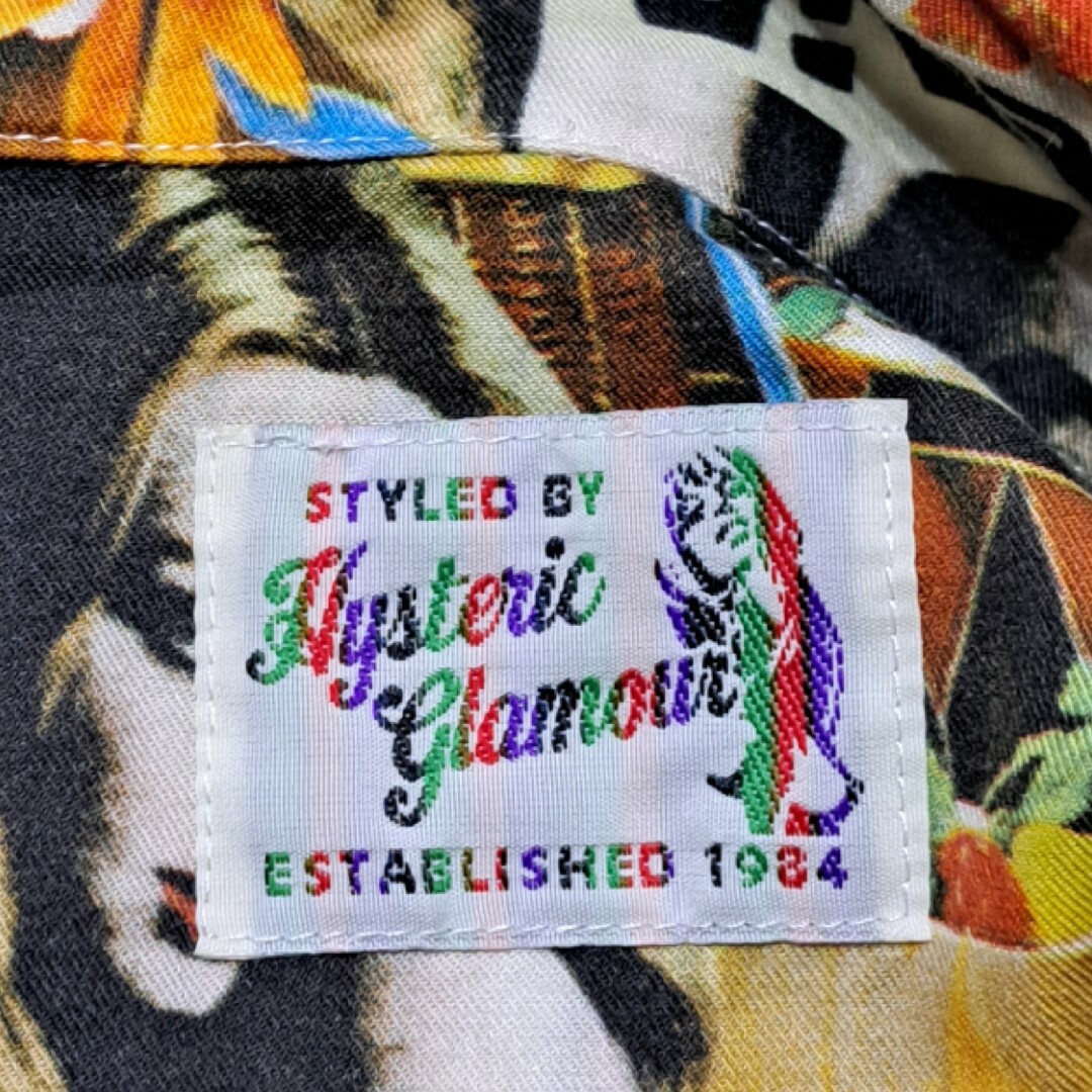 HYSTERIC GLAMOUR(ヒステリックグラマー)のキムタク着　ヒステリックグラマー　シルク混　総柄　アロハシャツ　L メンズのトップス(シャツ)の商品写真