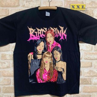 ブラックピンク　イラスト　Tシャツ XXL サイズ　black pink(Tシャツ/カットソー(半袖/袖なし))