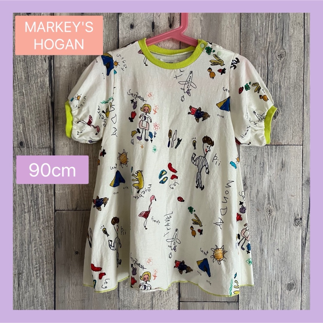 MARKEY'S(マーキーズ)のMARKEY'S HOGAN マーキーズ ラクガキ ワンピース 90cm キッズ/ベビー/マタニティのキッズ服女の子用(90cm~)(ワンピース)の商品写真