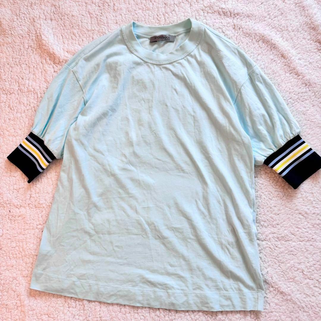 SPORTMAX（MAX MARA）(スポーツマックス)の美品　SPOPT MAX  Tシャツ　トップス　スカイブルー　水色 レディースのトップス(Tシャツ(半袖/袖なし))の商品写真