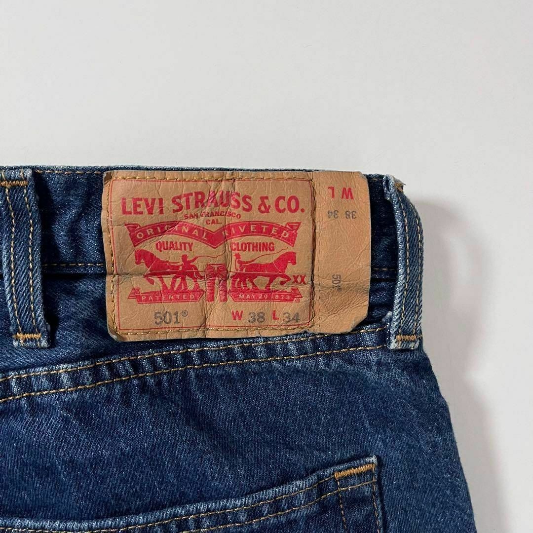 Levi's(リーバイス)の海外古着 紺色 リーバイス 501 デニム w38 L34 大きいサイズ メンズのパンツ(デニム/ジーンズ)の商品写真