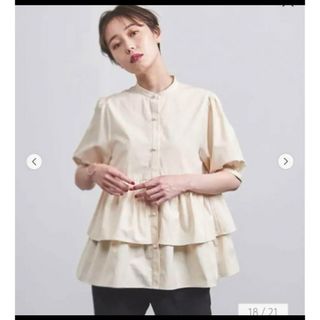 ユナイテッドアローズ(UNITED ARROWS)の◆ユナイテッドアローズ　パールモチーフギャザーショートブラウス(シャツ/ブラウス(半袖/袖なし))