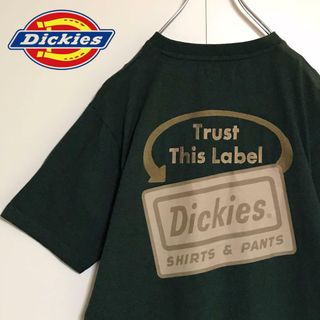 ディッキーズ(Dickies)の【バックプリント】ディッキーズ　刺繍ロゴ入りTシャツ 人気L　深緑　F960(Tシャツ/カットソー(半袖/袖なし))