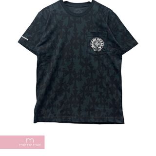 クロムハーツ(Chrome Hearts)のCHROME HEARTS 2024SS Graveyard Cemetery Cross Tee クロムハーツ グレイブヤードセメタリークロスTシャツ 半袖カットソー 総柄 スクロールロゴプリント 胸ポケ ホースシュー ブラック サイズL【240420】【新古品】【me04】(Tシャツ/カットソー(半袖/袖なし))