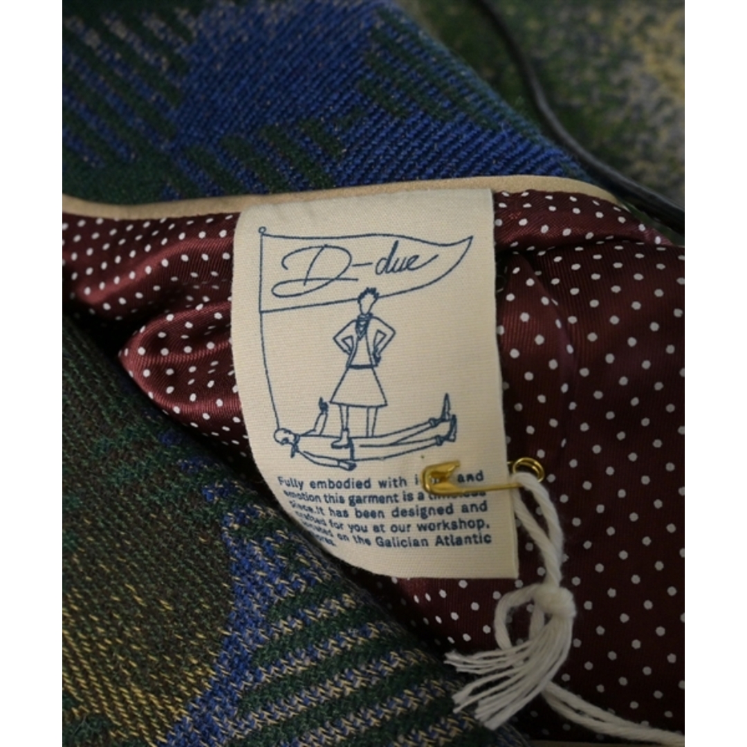 D-due デドゥエ チェスターコート 40(M位) 緑x青xベージュ等(総柄) 【古着】【中古】 レディースのジャケット/アウター(チェスターコート)の商品写真