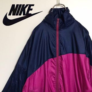 ナイキ(NIKE)の【銀タグ】ナイキ　袖刺繍ロゴ入りブルゾン　バイカラー　ヴィンテージ古着　C330(その他)