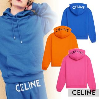 セリーヌ(celine)の900【中古】CELINE セリーヌ ルーズフーディー スウェットシャツ ブルー(パーカー)