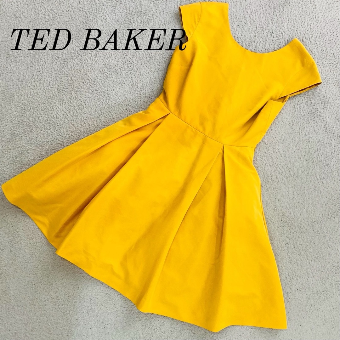 TED BAKER(テッドベイカー)のTED BAKER ドレス　ワンピース　マスタード　チュール レディースのワンピース(ひざ丈ワンピース)の商品写真