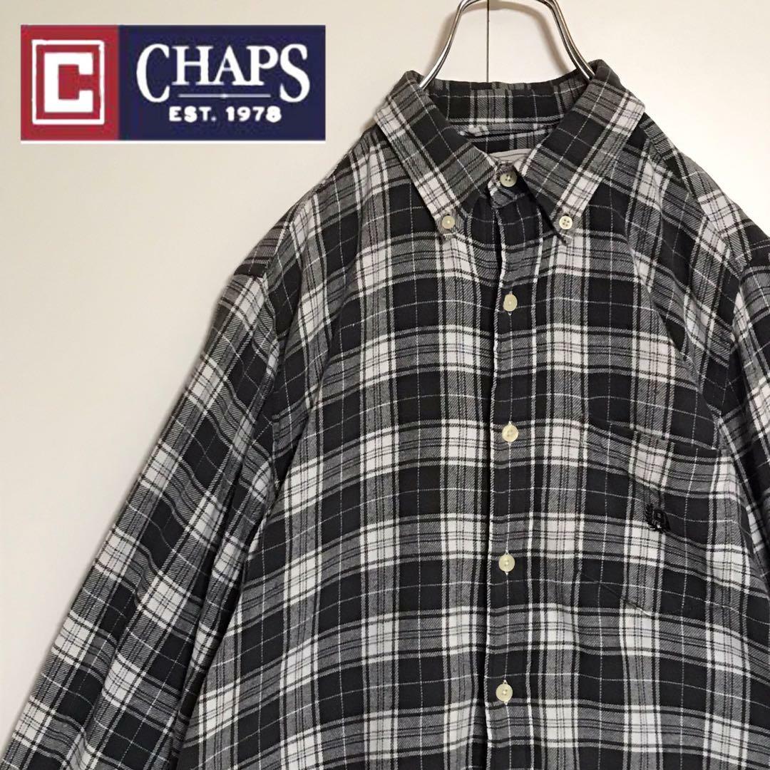 CHAPS(チャップス)の【人気定番】チャップス　刺繍ロゴ入り長袖ネルシャツ　グレー系　チェックC341 メンズのトップス(シャツ)の商品写真