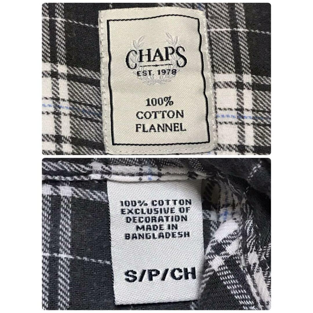 CHAPS(チャップス)の【人気定番】チャップス　刺繍ロゴ入り長袖ネルシャツ　グレー系　チェックC341 メンズのトップス(シャツ)の商品写真