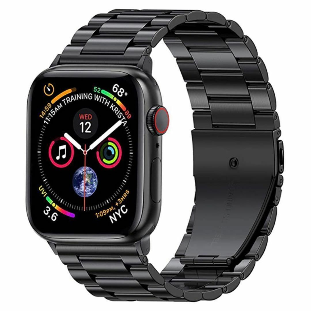 【限定セール！新品未使用】 アップルウォッチバンド ブラック メンズの時計(金属ベルト)の商品写真
