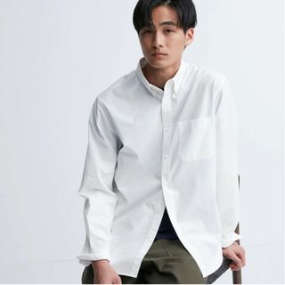 ユニクロ(UNIQLO)の【中古品❗】UNIQLO　EFCブロードシャツ（ボタンダウンカラー・長袖）(シャツ)