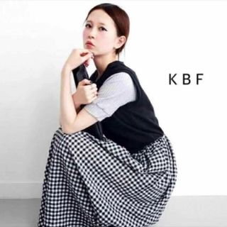 ケービーエフ(KBF)のKBF♡スウェットMIXギンガムチェックワンピース♡マキシワンピ♡ケービーエフ♡(ロングワンピース/マキシワンピース)