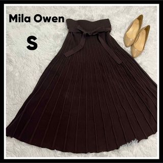 ミラオーウェン(Mila Owen)の【美品】ミラオーウェン　ニットスカート　ロング　ブラウン　上品　オシャレ　春秋冬(ロングスカート)