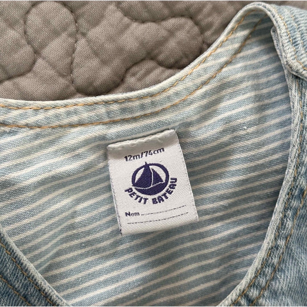 PETIT BATEAU(プチバトー)のプチバトージャンパースカート 74cm 12m キッズ/ベビー/マタニティのベビー服(~85cm)(カバーオール)の商品写真