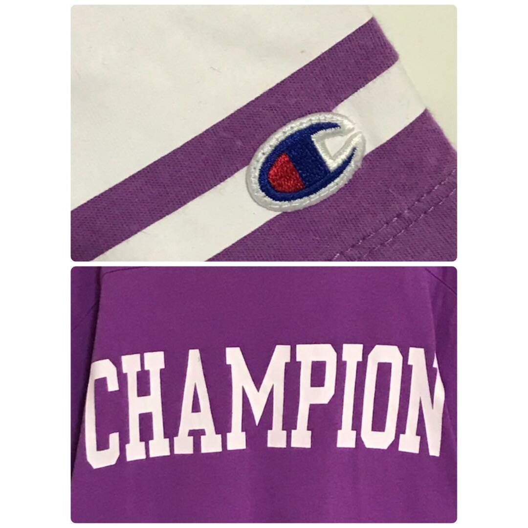 Champion(チャンピオン)の【ビッグサイズ】チャンピオン　センターロゴ入り半袖Tシャツ　パープル　F956 レディースのトップス(Tシャツ(半袖/袖なし))の商品写真