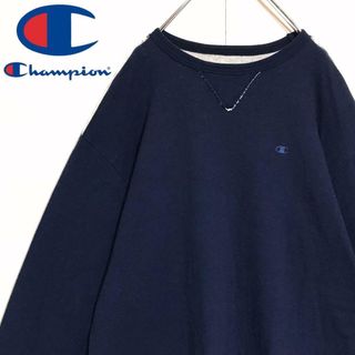 チャンピオン(Champion)の【ユーズド加工】チャンピオン　刺繍ロゴスウェット　薄手　シンプル　E1186(スウェット)