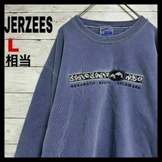 928 JERZEES 80s USA製 地名ロゴ イルカ ハイビスカス(スウェット)