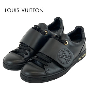 ルイヴィトン(LOUIS VUITTON)のルイヴィトン LOUIS VUITTON フロントローライン スニーカー 靴 シューズ レザー ブラック 黒 ロゴ(スニーカー)
