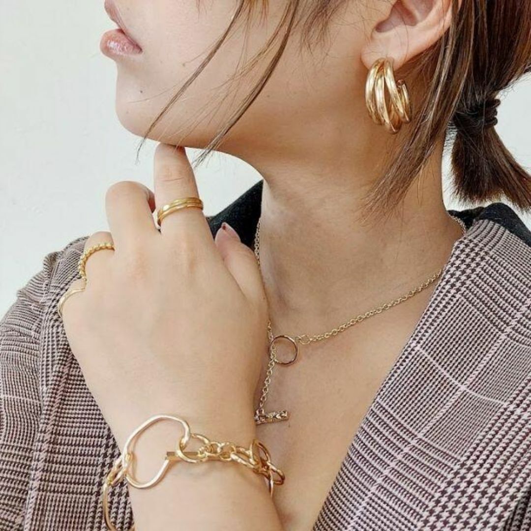 TODAYFUL(トゥデイフル)の【ゴールド】metal hollow link bracelet RB017 レディースのアクセサリー(ブレスレット/バングル)の商品写真