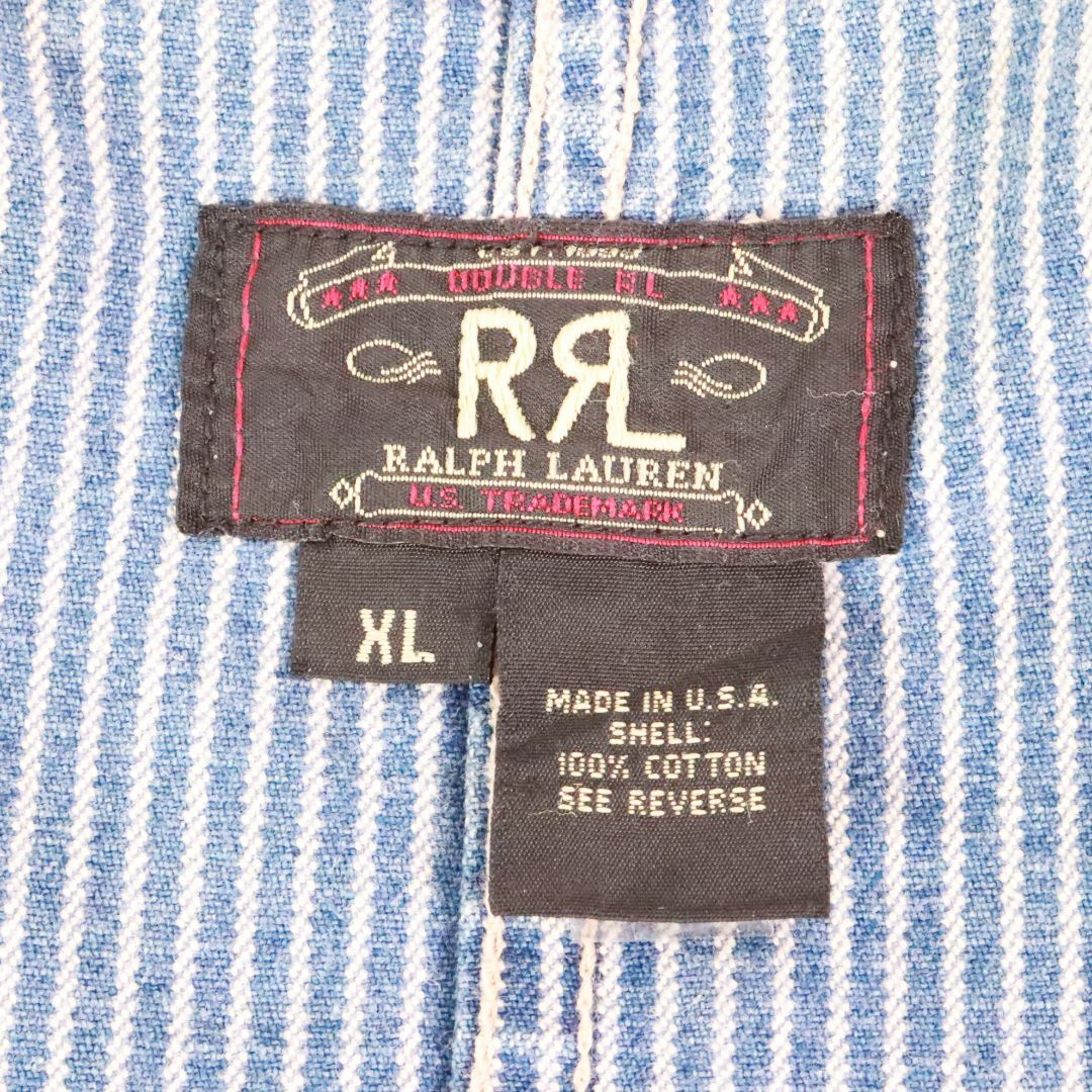 RRL(ダブルアールエル)のRRL　ダブルアールエル　デニムジャケット　青　ストライプ　XL メンズのジャケット/アウター(Gジャン/デニムジャケット)の商品写真