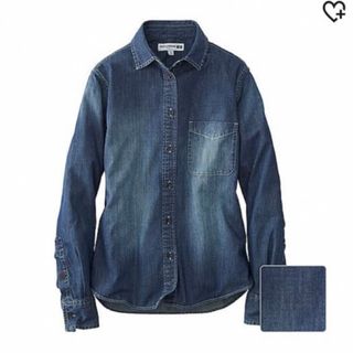 ユニクロ(UNIQLO)のイネス　デニムシャツ　綿100% ブラウス　シャツ(シャツ/ブラウス(長袖/七分))