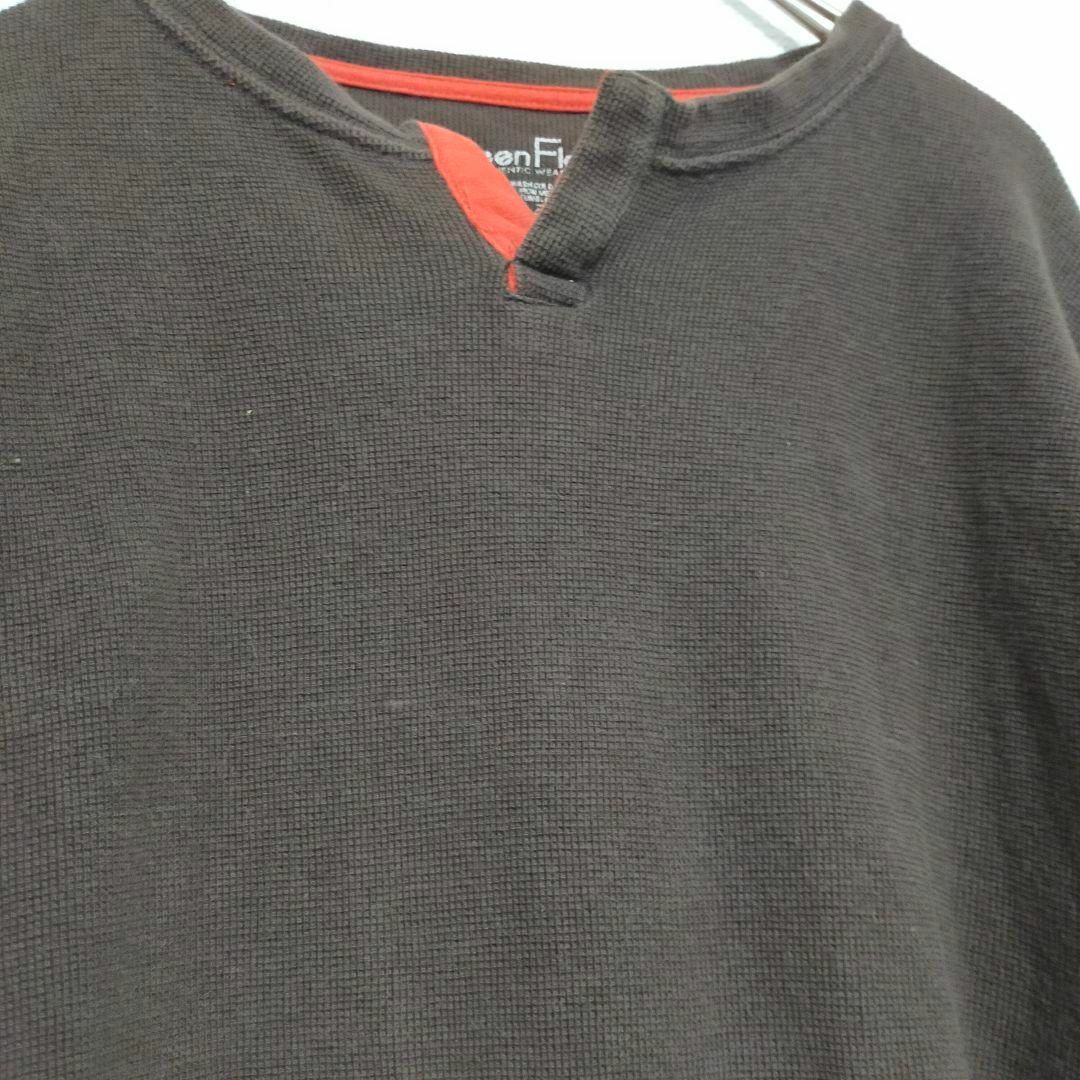 色あせあり メンズ カットソー 長袖 カーキー ロンT グリーン シャツ M メンズのトップス(Tシャツ/カットソー(七分/長袖))の商品写真
