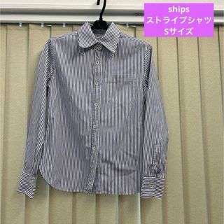 SHIPS - ships  シップス　ストライプ長袖シャツ　Sサイズ